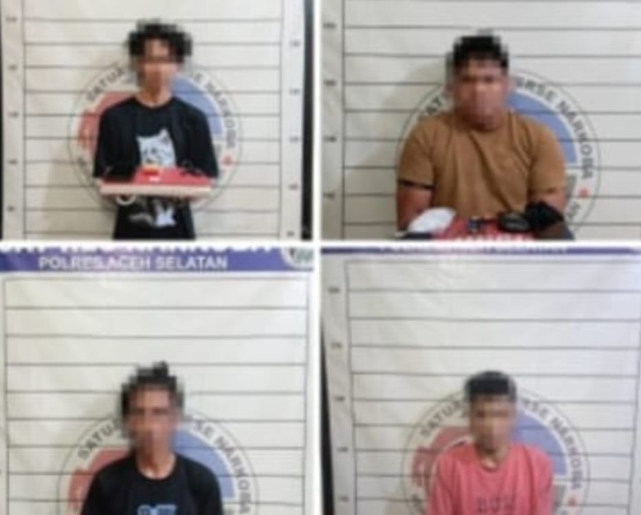 Berangus Peredaran Narkoba, Satresnarkoba Polres Aceh Selatan “Gari” 4 Tersangka Sabu