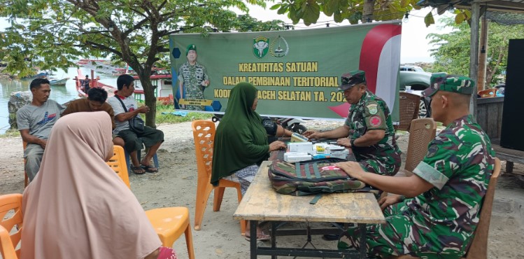 Wujud Kepedulian dan Pengabdian kepada Masyarakat, Kodim 0107/Aceh Selatan Gelar Bakti Kesehatan Gratis