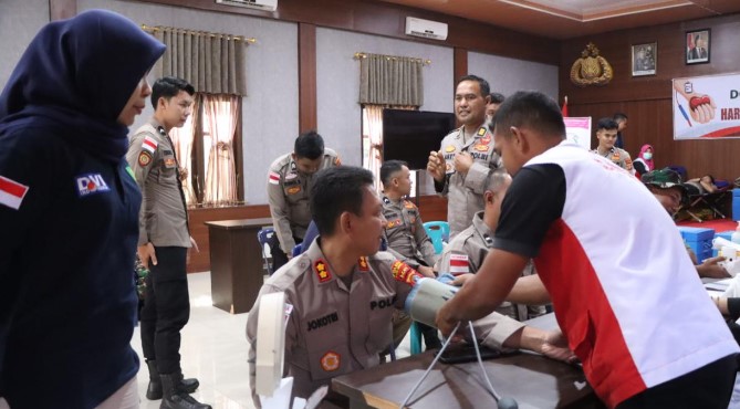 Polres Aceh Singkil Donor Darah, Kumpulkan 47 Kantong Jelang Hari Bhayangkara ke-80