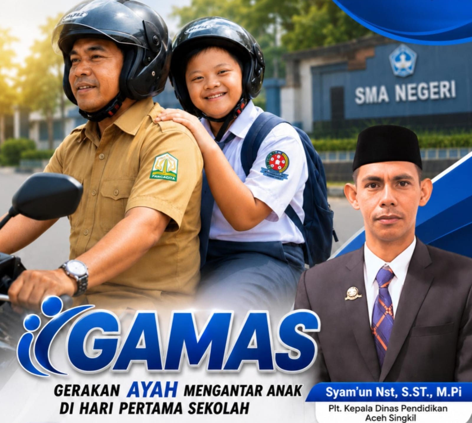 Lewat GAMAS, Disdikbud Aceh Singkil Ajak Ayah Antar Anak pada Hari Pertama Masuk Sekolah