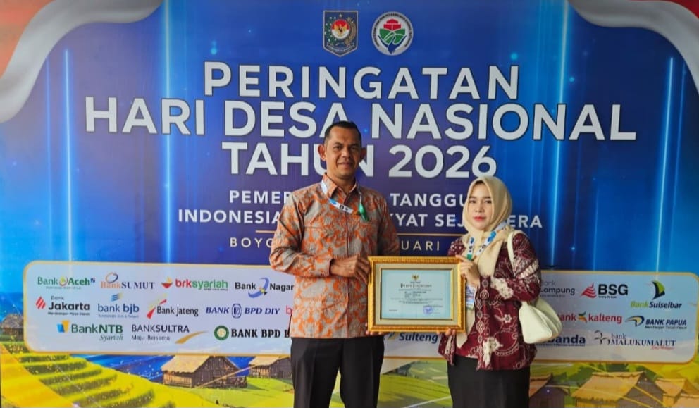Raih Juara I Lomba Desa, Trieng Meuduro Tunong Aceh Selatan Terima Award Nasional 2025 di Boyolali