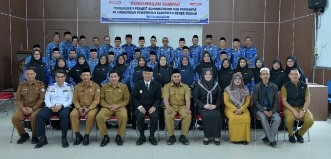 46 Pejabat Administrator Dan Pengawas dilantik dan diambil Sumpah, Ini Harapan  Wabup Bener Meriah