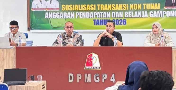 Minimalisir Penyelewengan, DPMGP4 dan BAS Nagan Raya gelar Sosialisasi Transaksi Non-Tunai DD