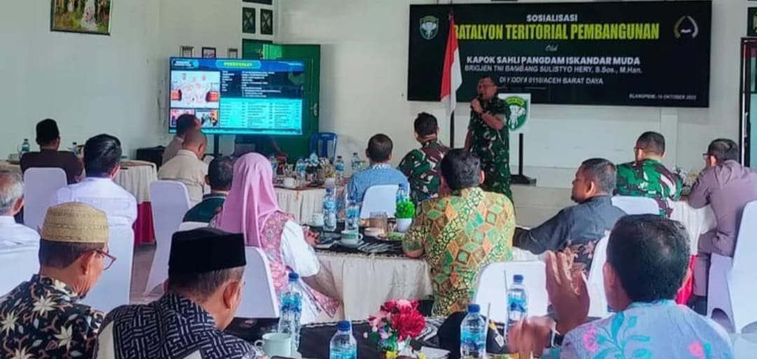 Kodam IM Sosialisasi Batalyon Teritorial Pembangunan Abdya, Pemda Siapkan Lahan 25 H