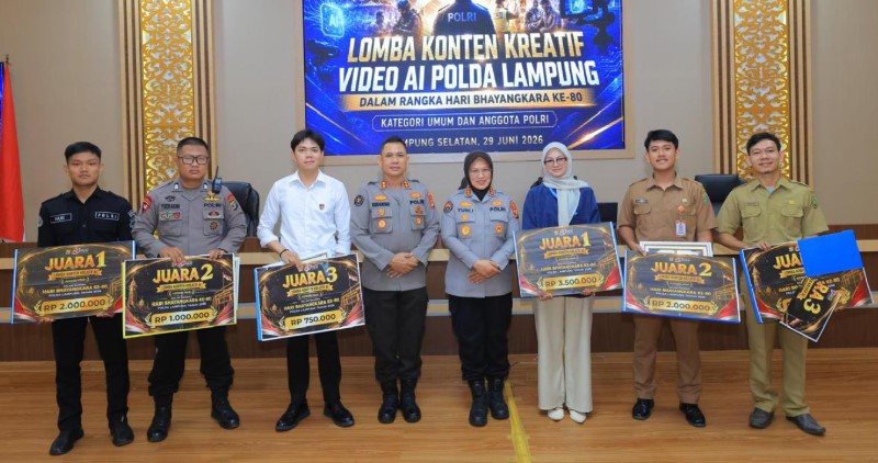 Semarak Hari Bhayangkara, Bid Humas Polda Lampung Gelar Lomba Konten Kreatif Video AI