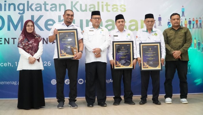 Aceh Selatan bersama 2 Kemenag Kabupaten Raih Penghargaan KHA 2026 Kemenag Aceh, kategori terbaik Informasi Publik