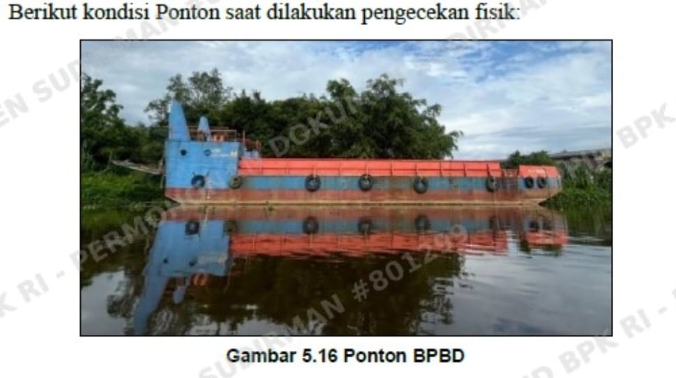 Ponton BPBD Aceh Singkil senilai Rp.5,5 M, PAD Penyewaan hanya Rp.16.8 juta