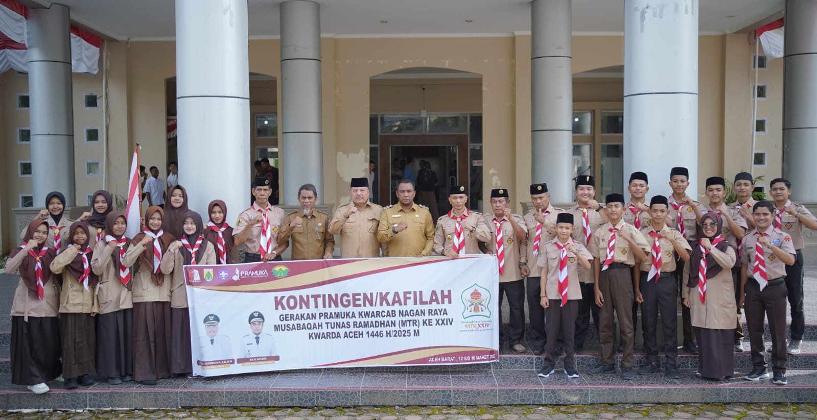 Bupati Nagan Raya Lepas Kontingen Pramuka MTR XXIV di Aceh Barat