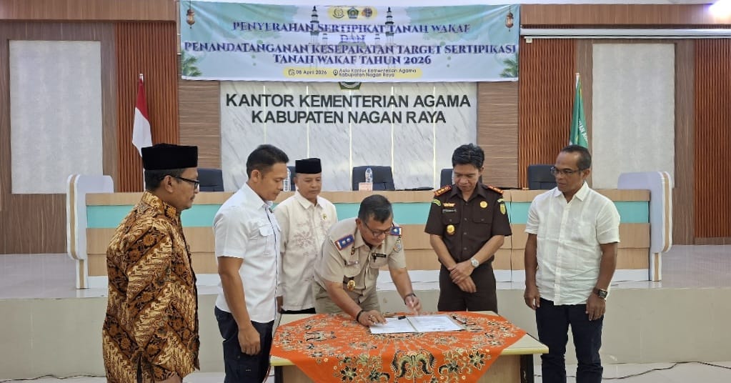 Kemenag, BPN dan Kajari Nagan Raya Lakukan Percepatan Sertifikasi Tanah Wakaf