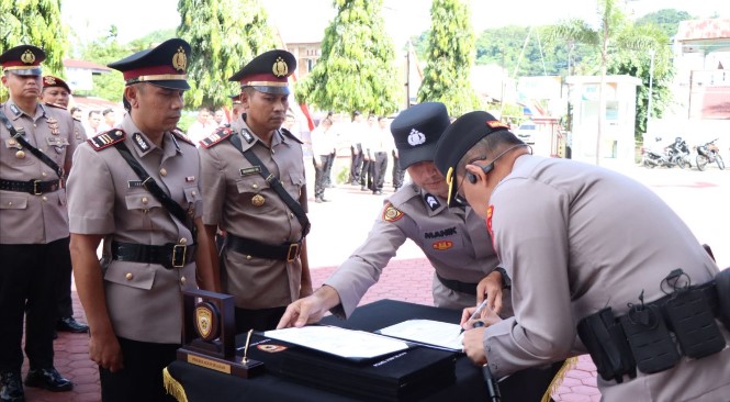 Usai HUT Bhayangkara disambut Sertijab PJU, Wakapolres hingga Polsek Polres Aceh Selatan Diganti