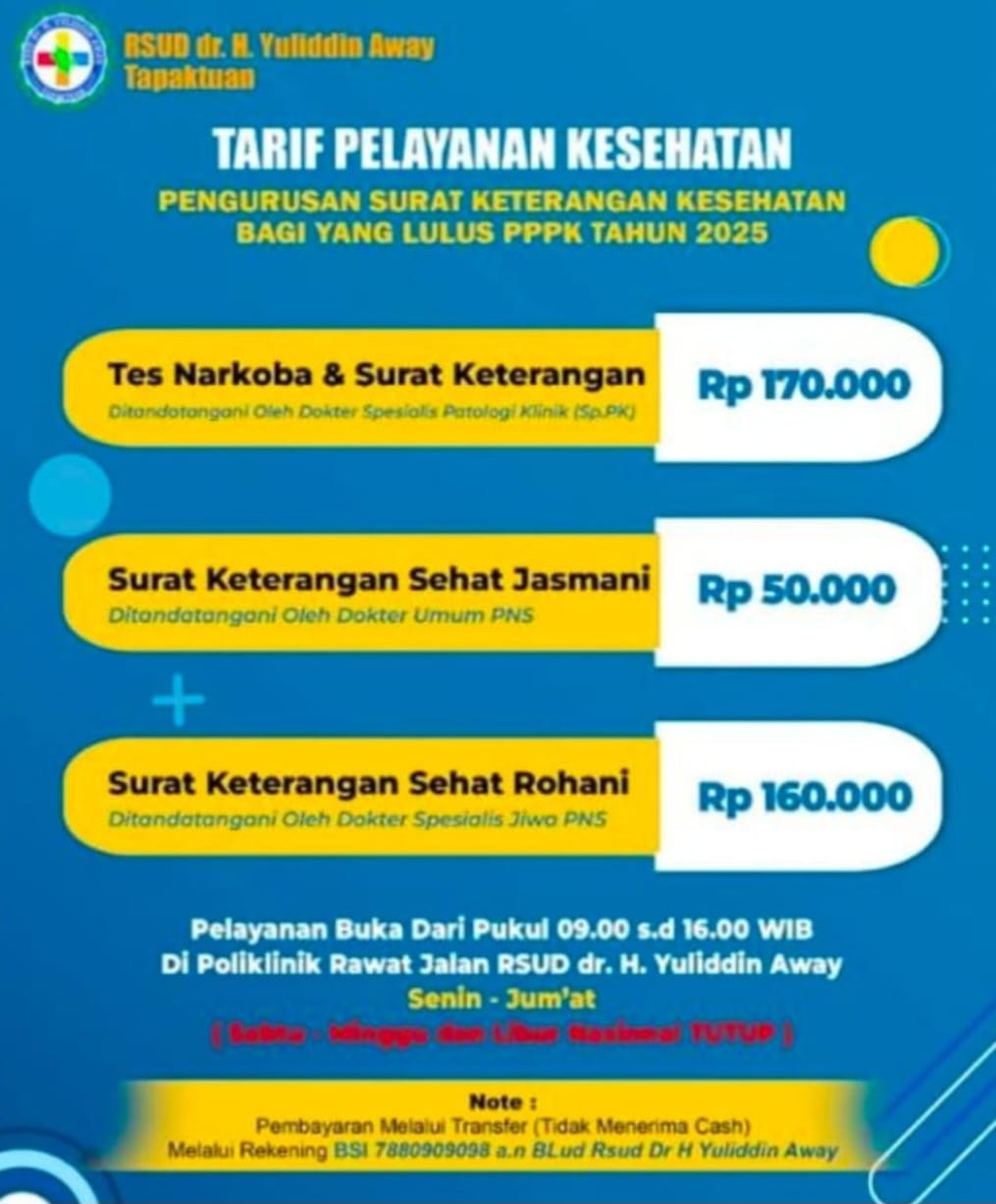 Urus Surat Kesehatan di RSUD-YA Tapaktuan Rp.380 ribu, Direktur Bilang Dasarnya Qanun 2 Tahun 2024