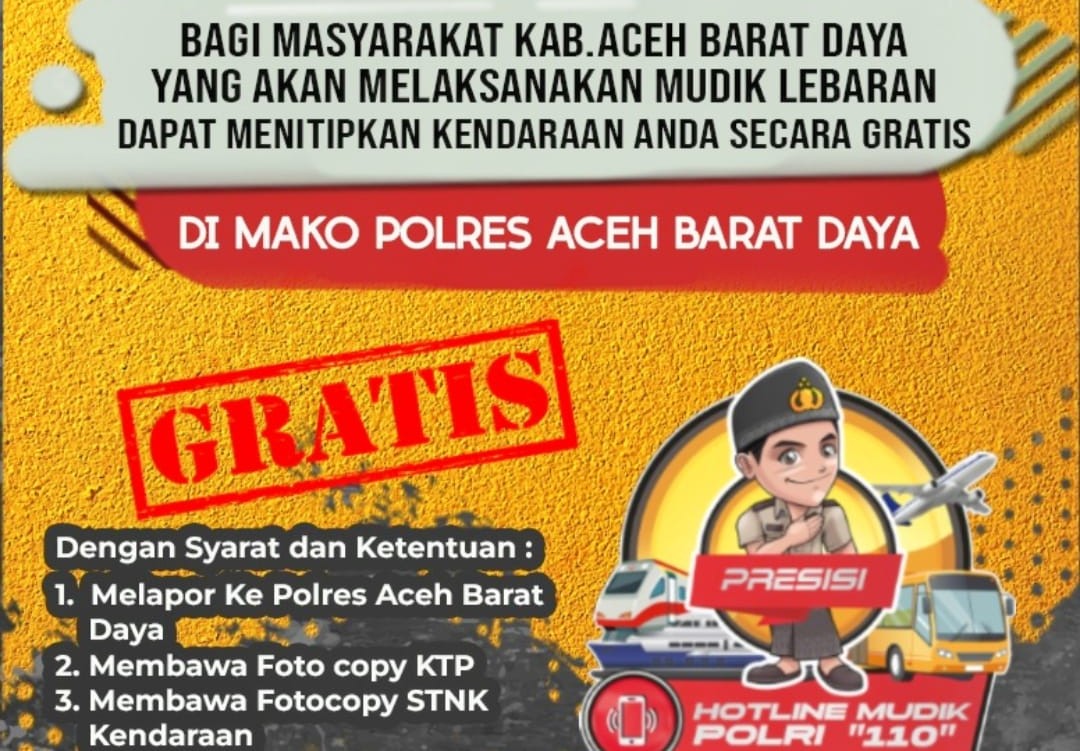Pesan Kapolres, Ingin Mudik Lebaran Titip Saja Kendaraan di Polres Abdya Aman dan Gratis