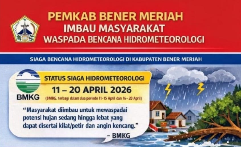 Warning!! Pemkab Bener Meriah Imbau Warga Waspada Potensi Bencana Hidrometeorologi