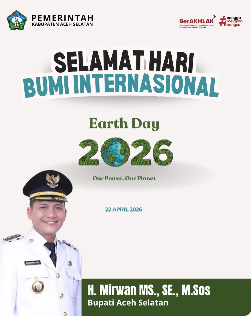 Iklan Hari Bumi Internasional Pemkab Aceh Selatan