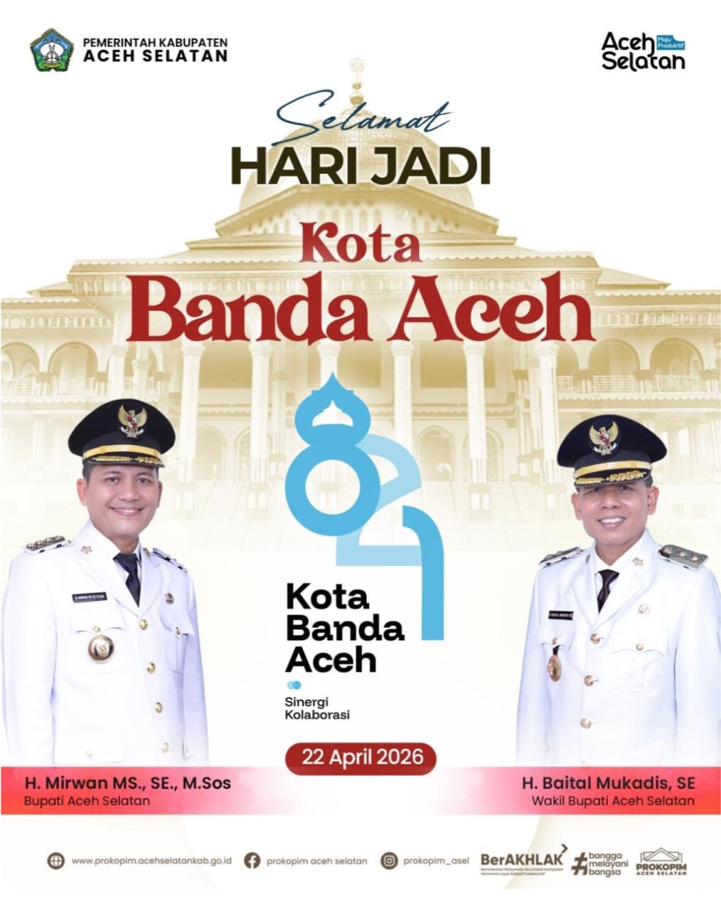 Iklan HUT Kota Banda Aceh dari Pemkab Aceh Selatan