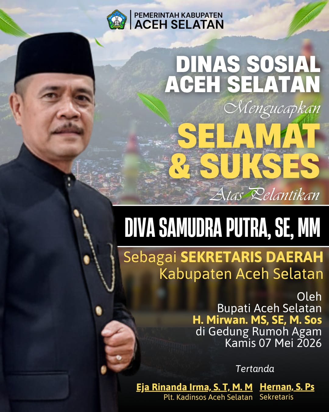 Iklan Pelantikan Sekda dari Dinsos